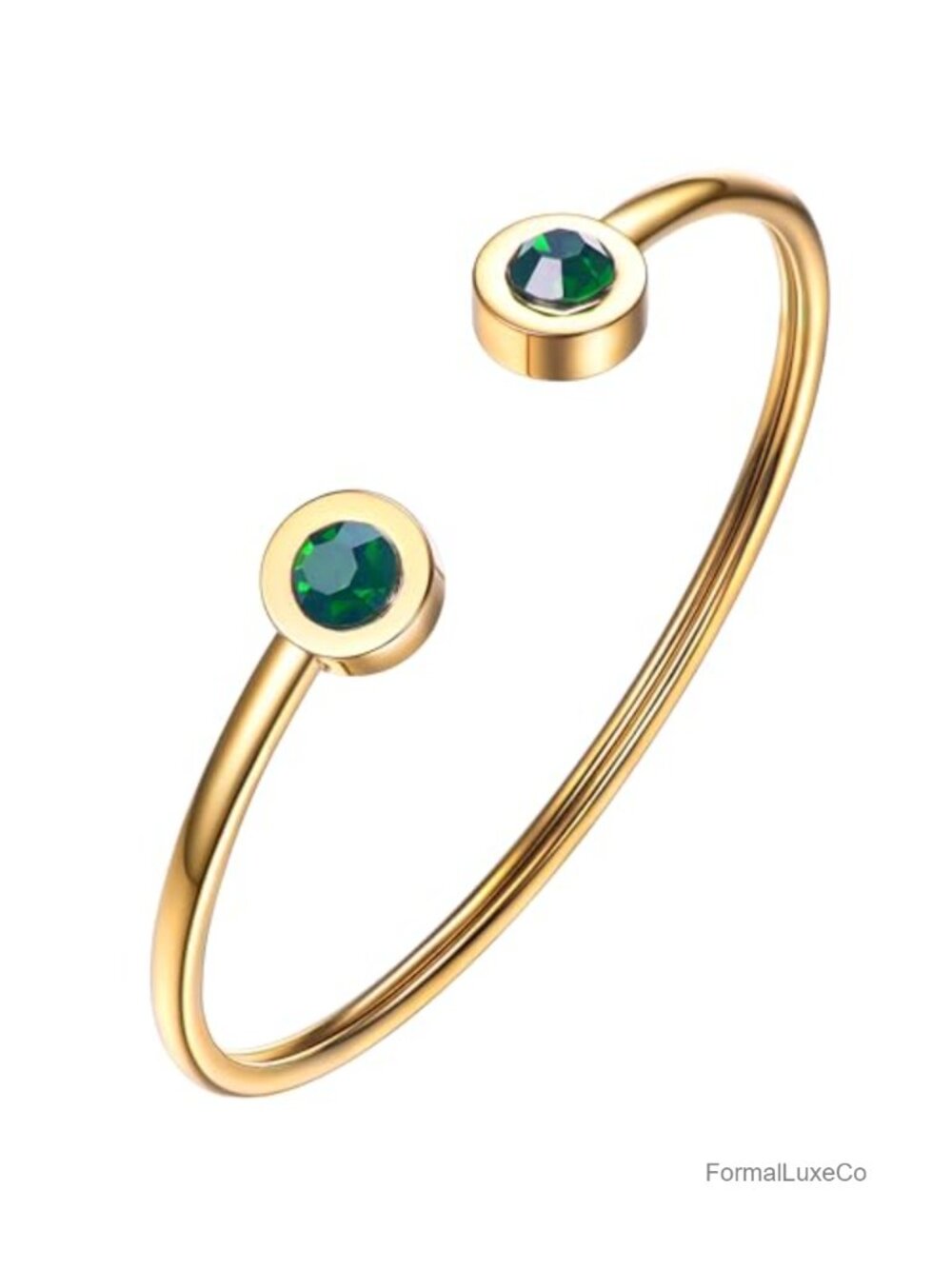 Stainless Steel Birthstone Cuff Bracelet for Women with Gift Box